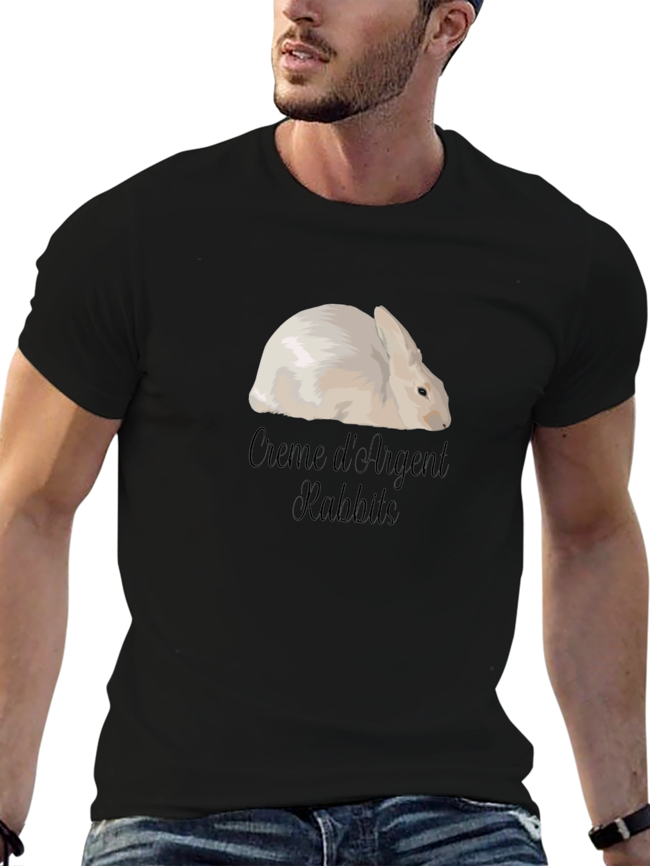Creme dArgent Rabbit Graphic T-Shirt