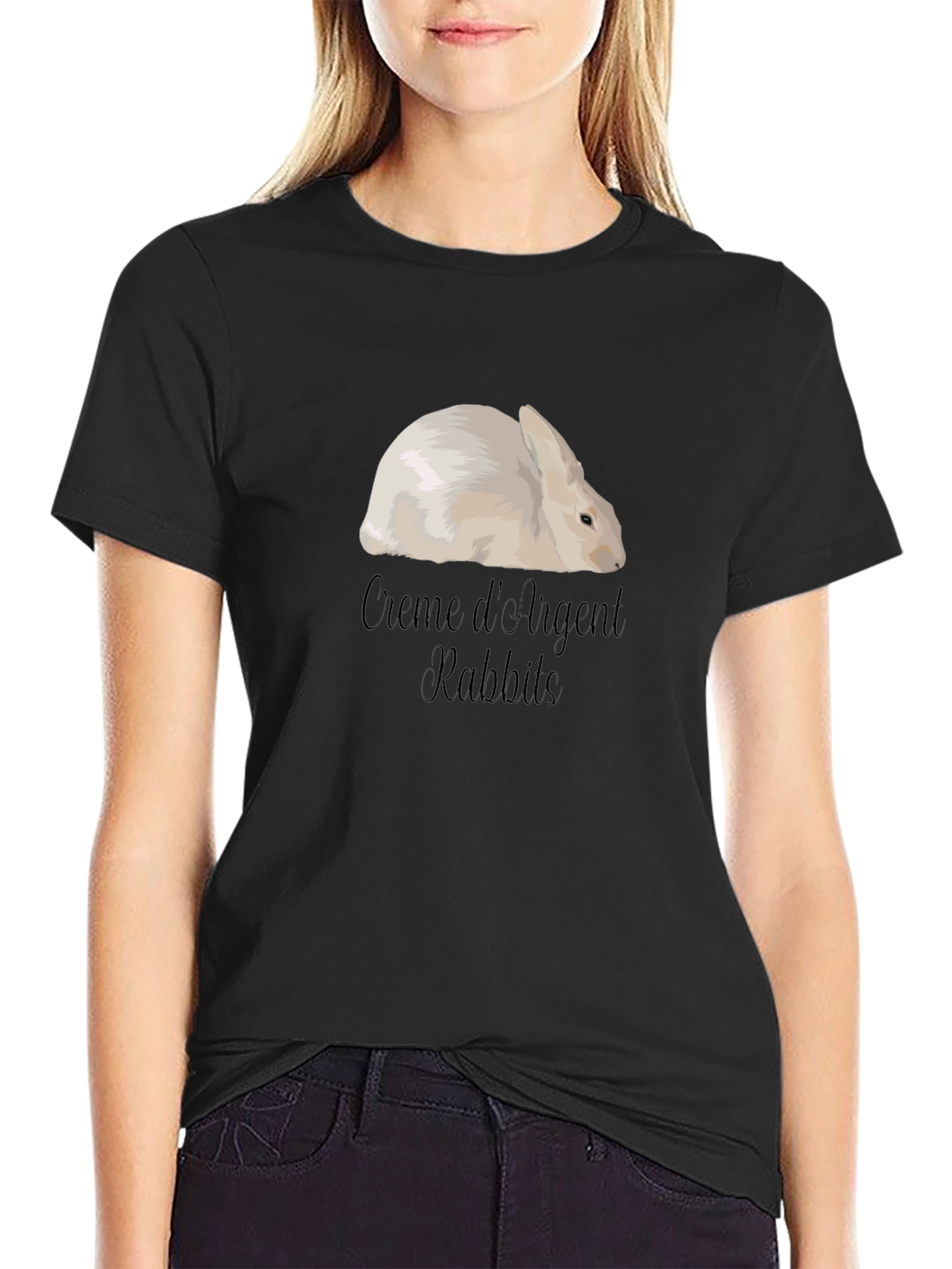 Creme dArgent Rabbit Graphic T-Shirt