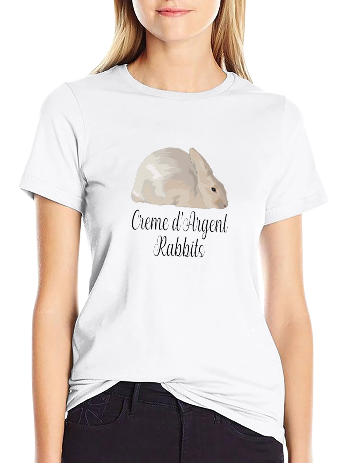 Creme dArgent Rabbit Graphic T-Shirt