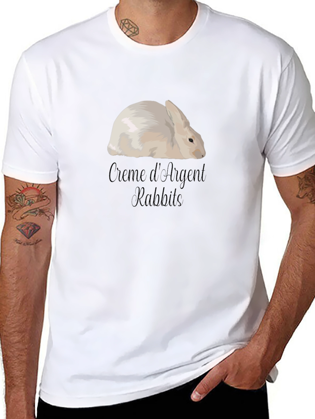 Creme dArgent Rabbit Graphic T-Shirt