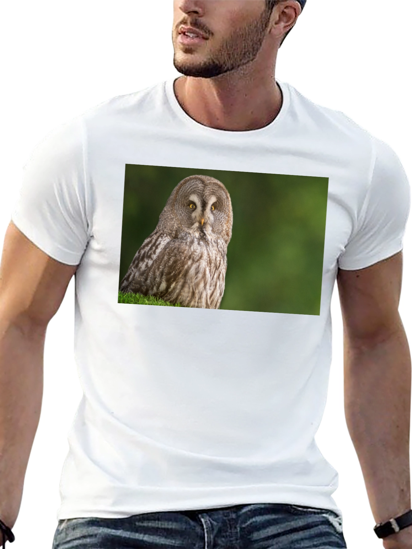 Owl Print Black T-Shirt