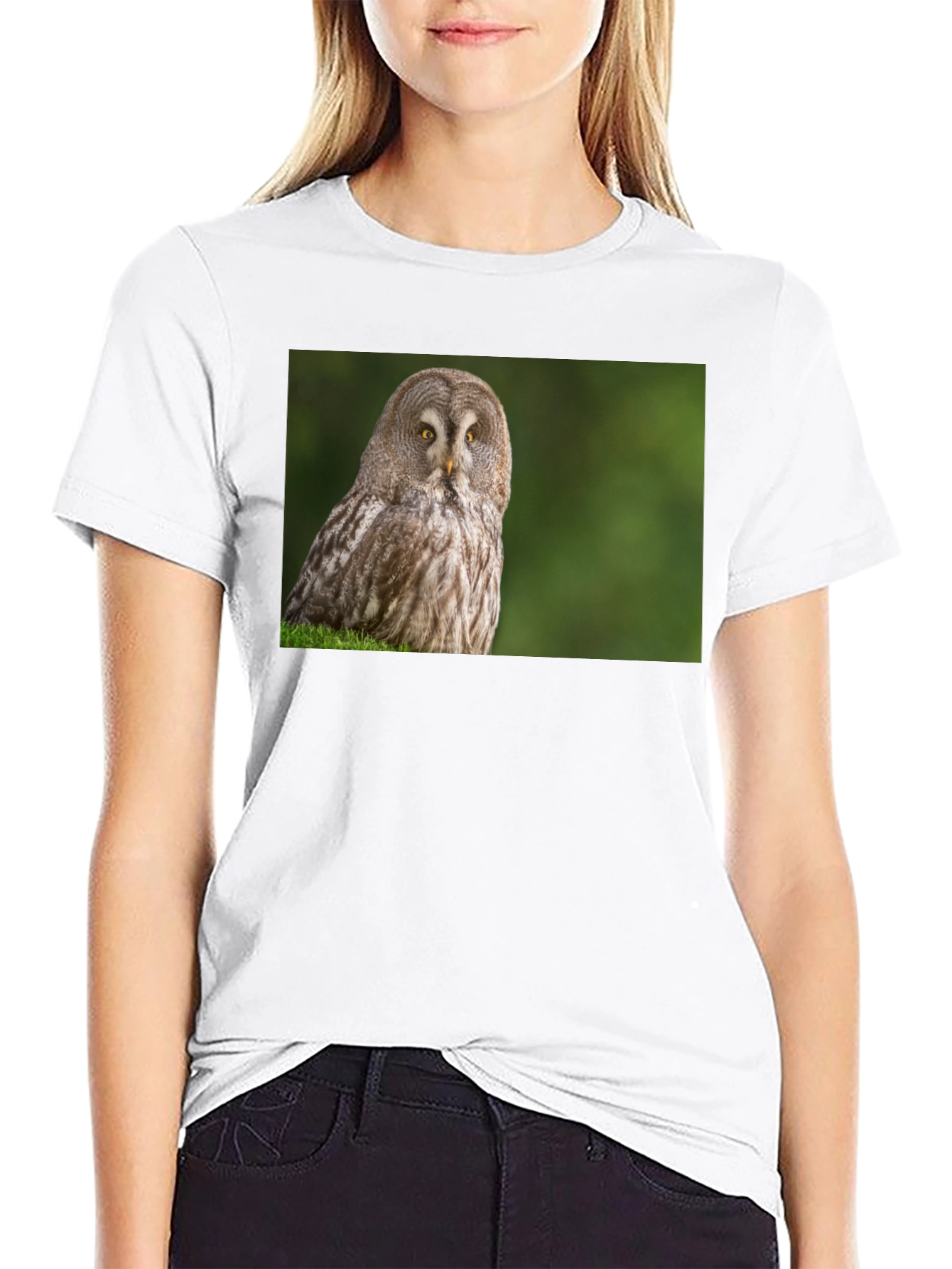 Owl Print Black T-Shirt