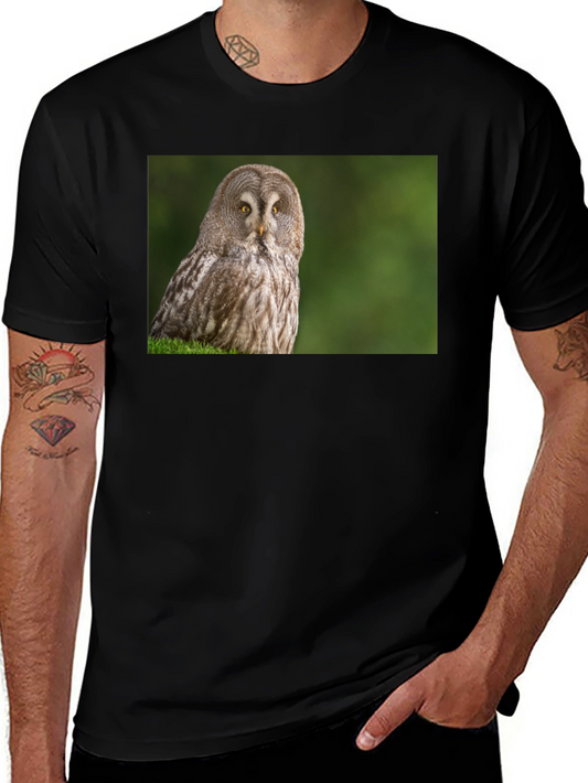 Owl Print Black T-Shirt
