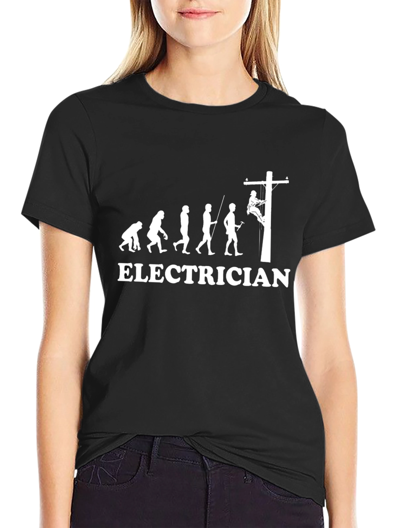 Electrician Evolution Funny Graphic T-Shirt