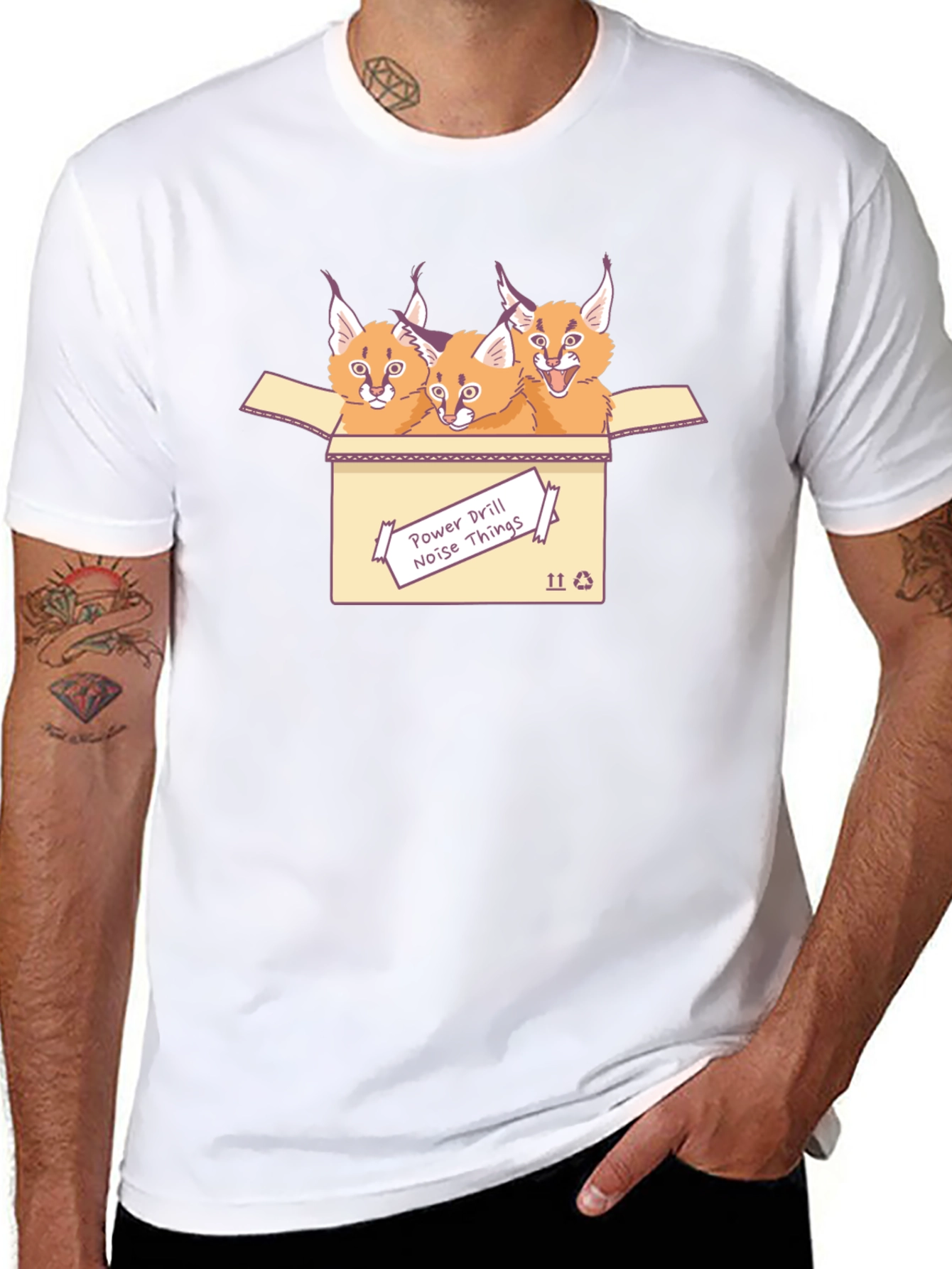 Caracal Cat T-Shirt - Power Drill Noise Things