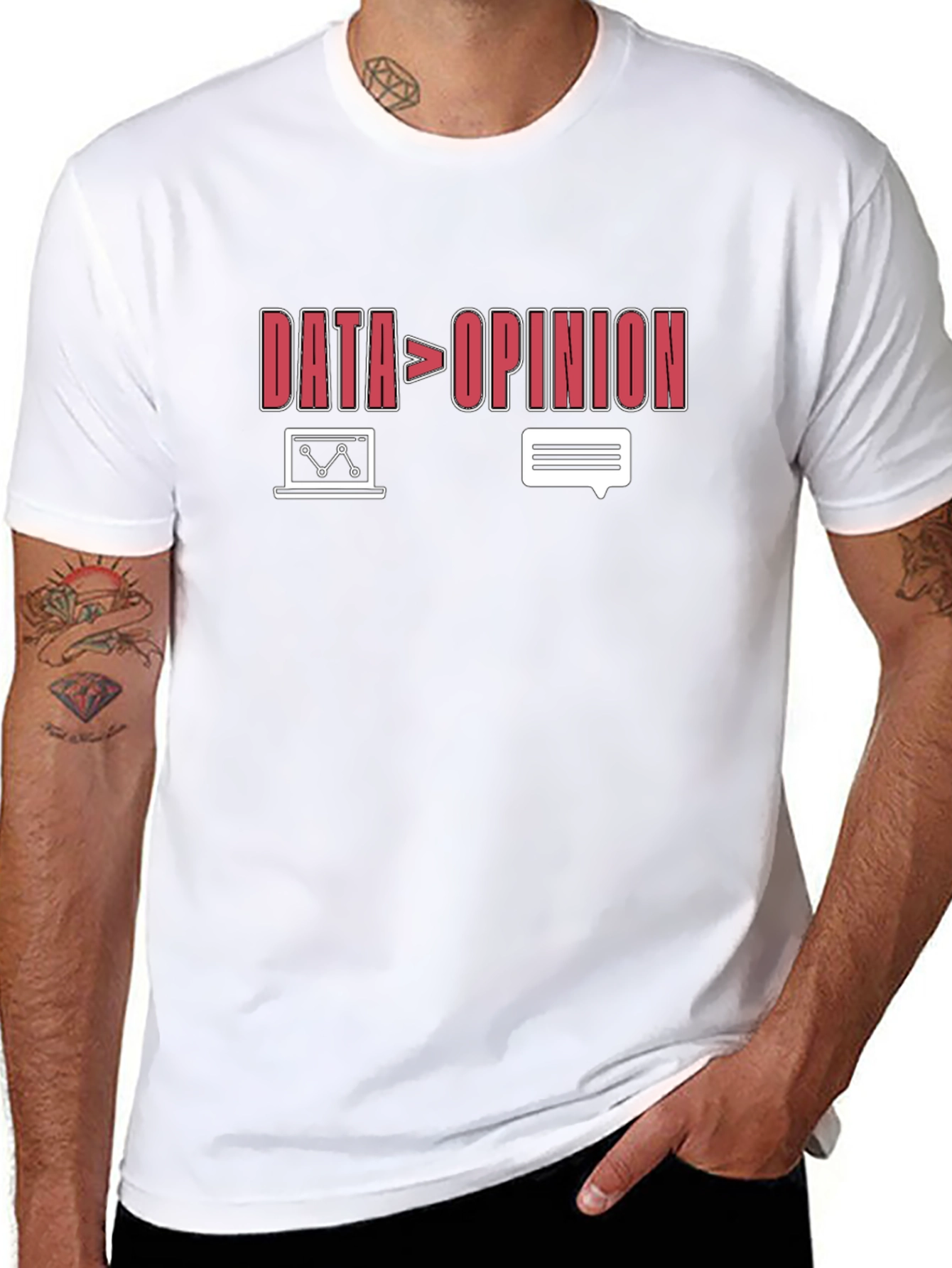 Data Over Opinion Graphic T-Shirt