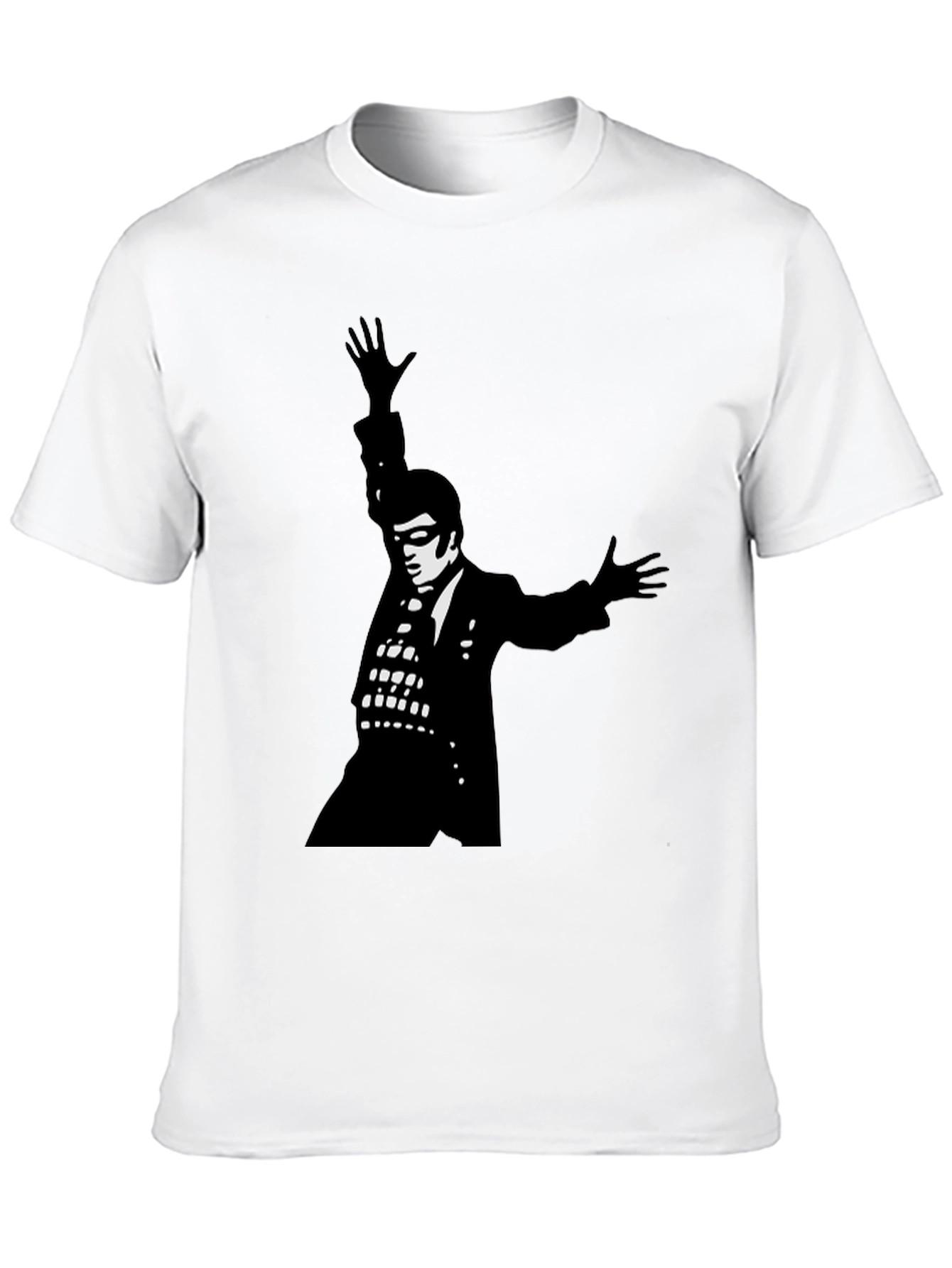 Black T-Shirt with Elvis Silhouette Graphic