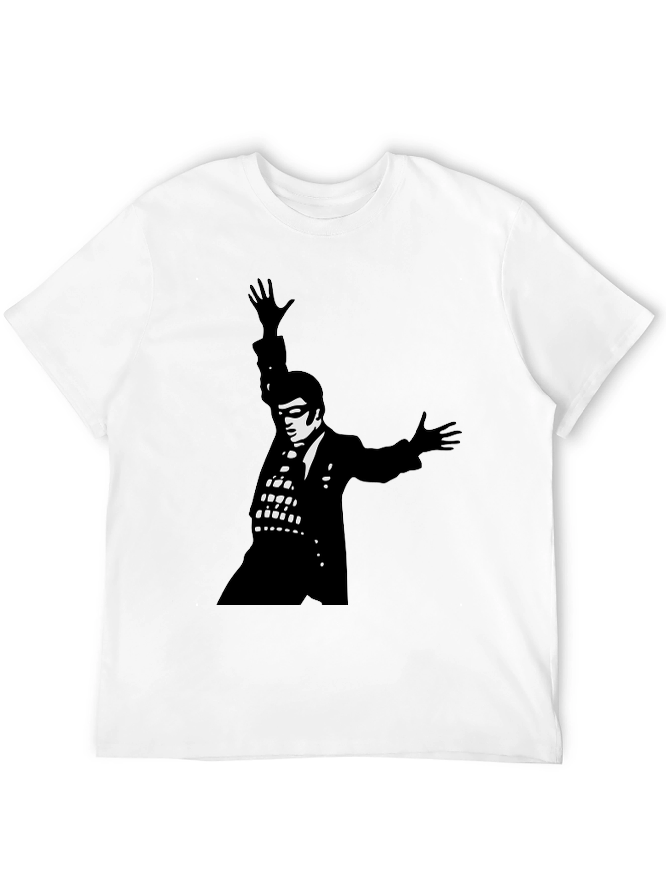 Black T-Shirt with Elvis Silhouette Graphic
