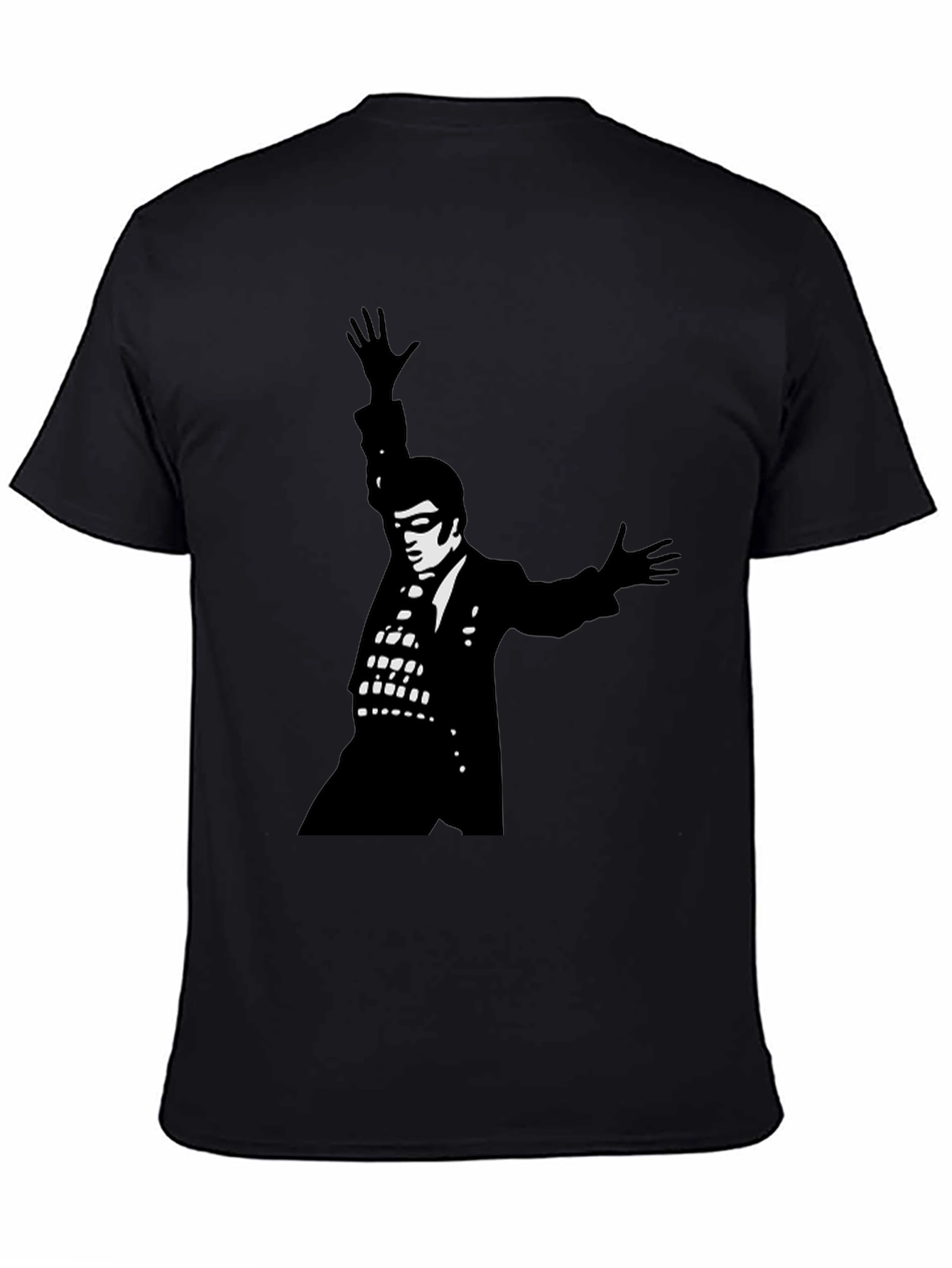 Black T-Shirt with Elvis Silhouette Graphic