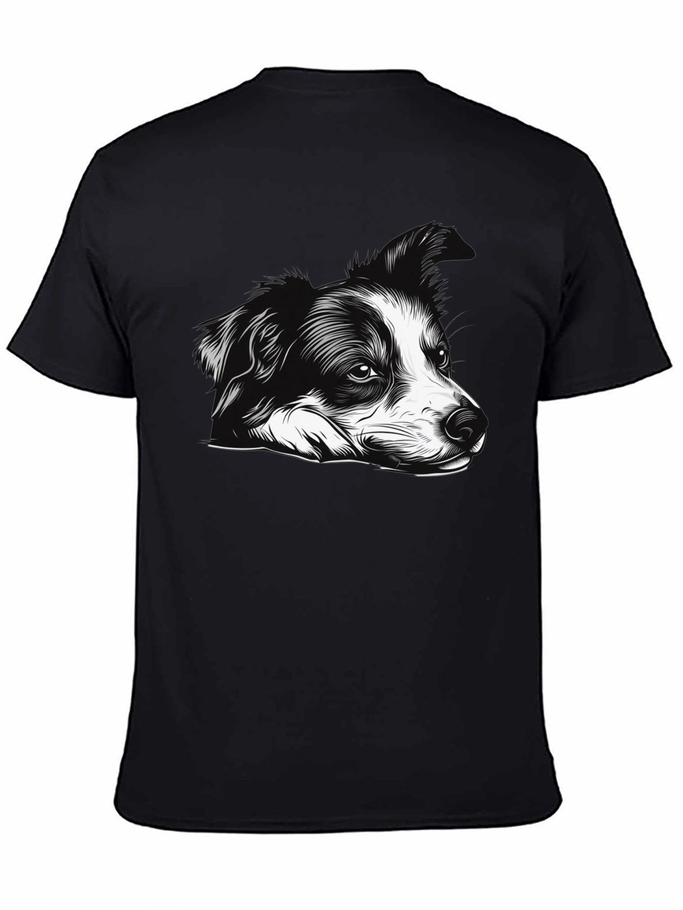 Dog Graphic Print Black Tee