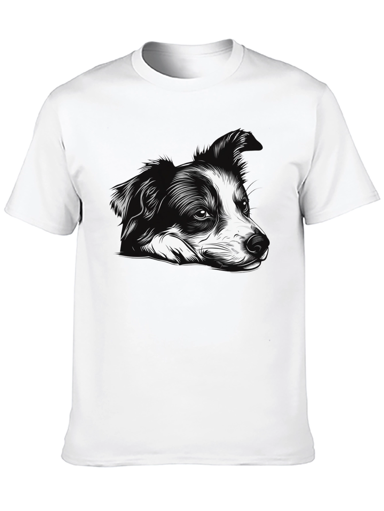 Dog Graphic Print Black Tee