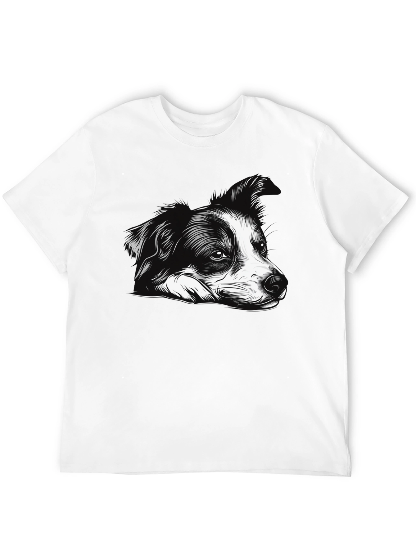 Dog Graphic Print Black Tee