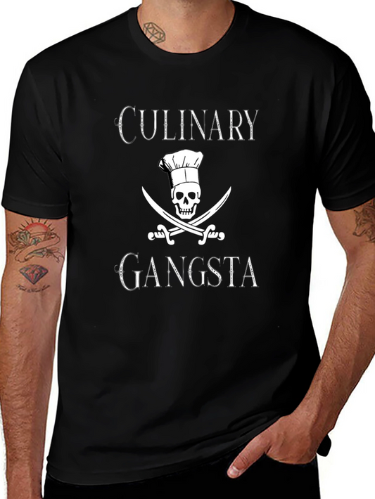 Culinary Gangsta T-Shirt: Chef Skull & Swords