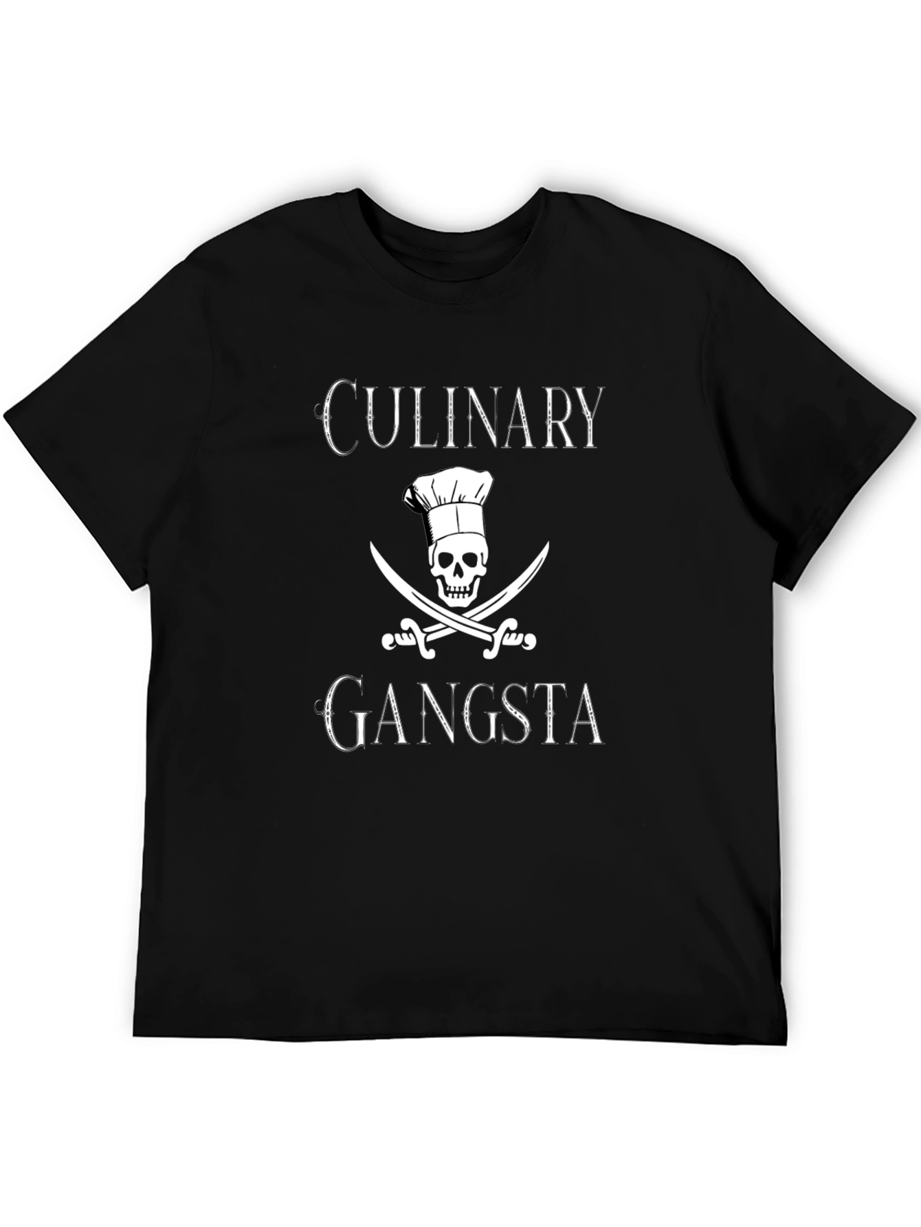 Culinary Gangsta T-Shirt: Chef Skull & Swords