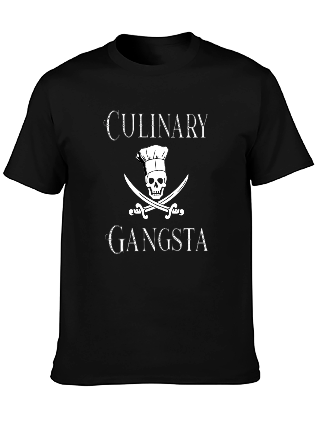 Culinary Gangsta T-Shirt: Chef Skull & Swords