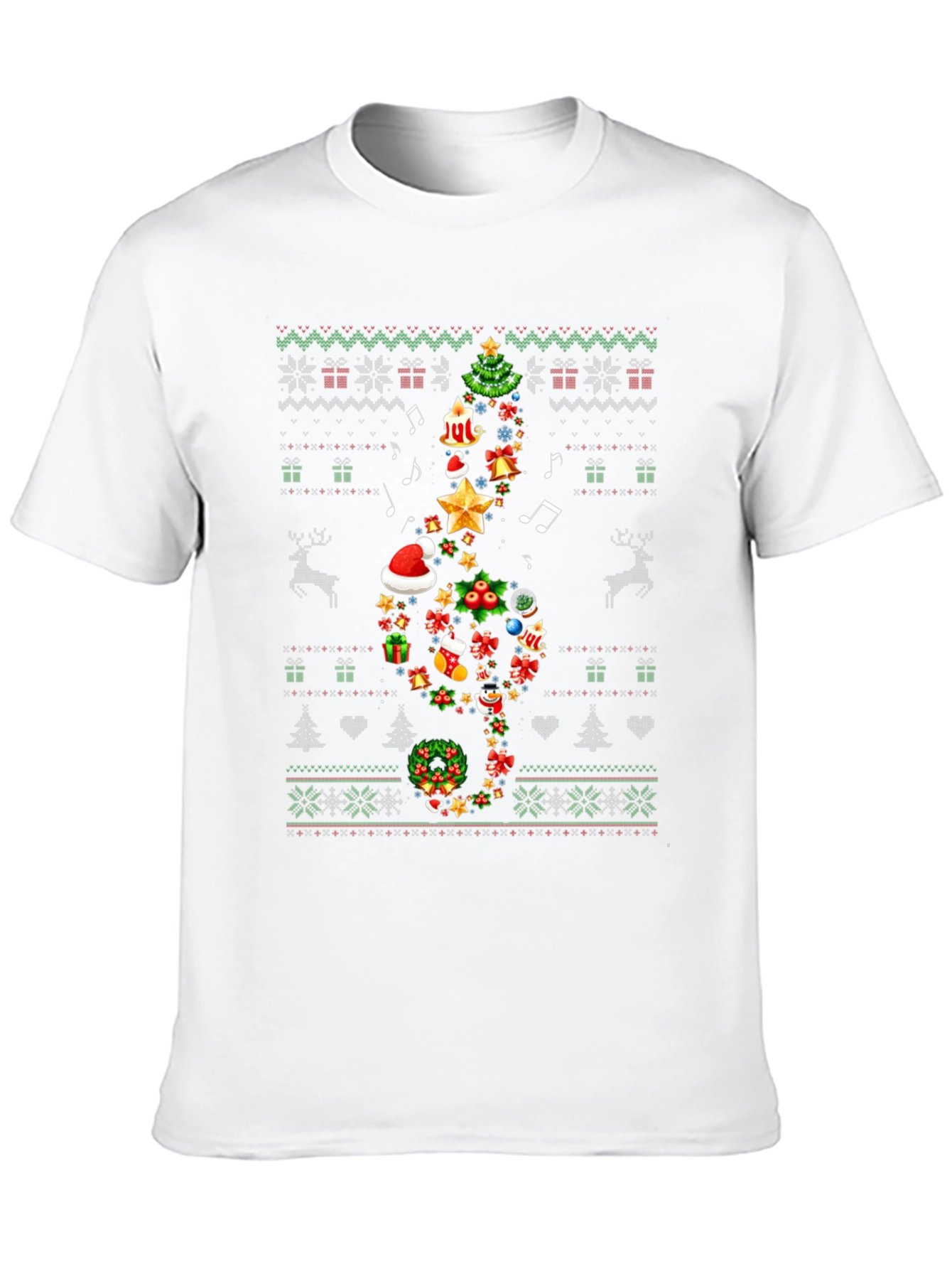 Festive Christmas Music Note T-Shirt