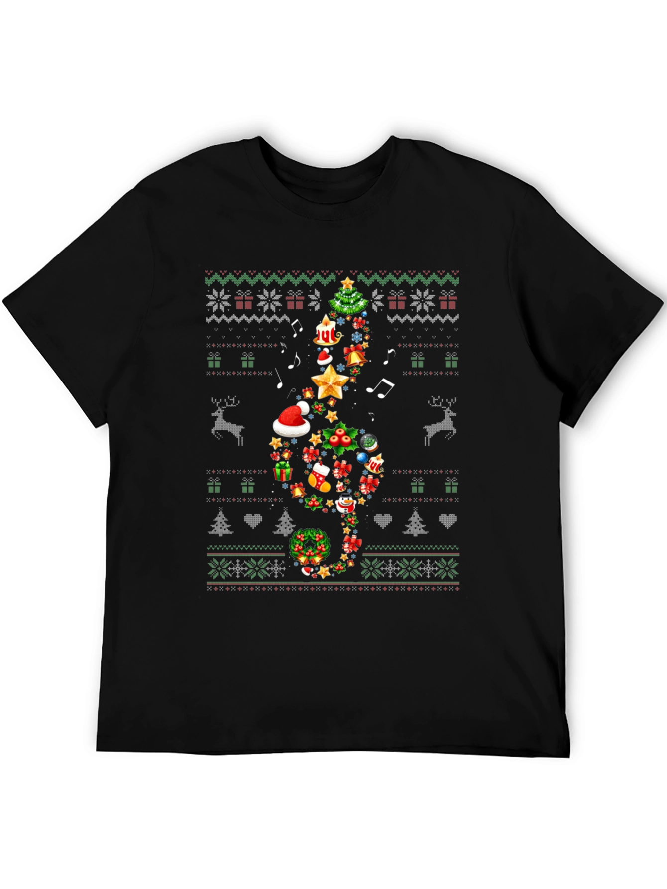 Festive Christmas Music Note T-Shirt