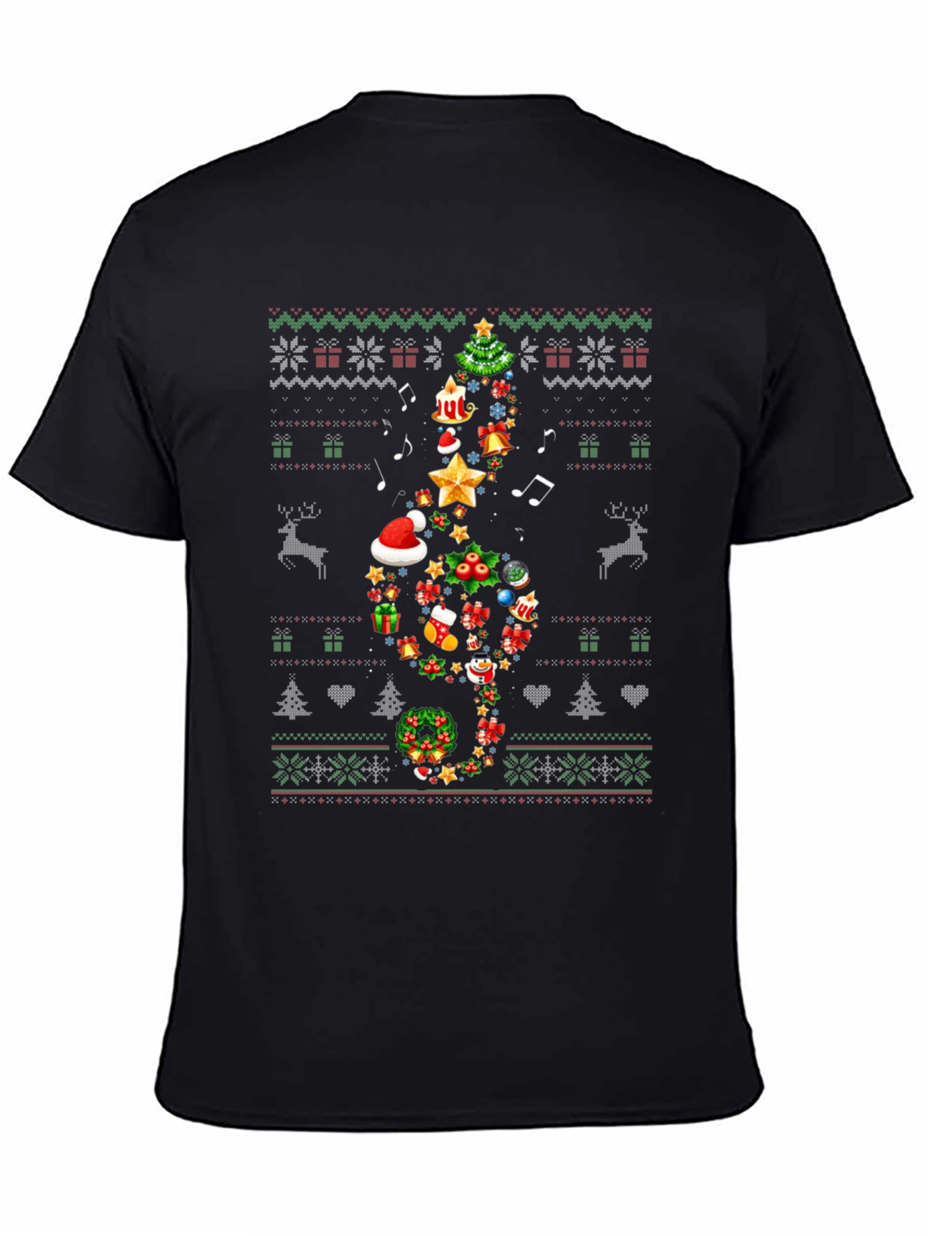 Festive Christmas Music Note T-Shirt
