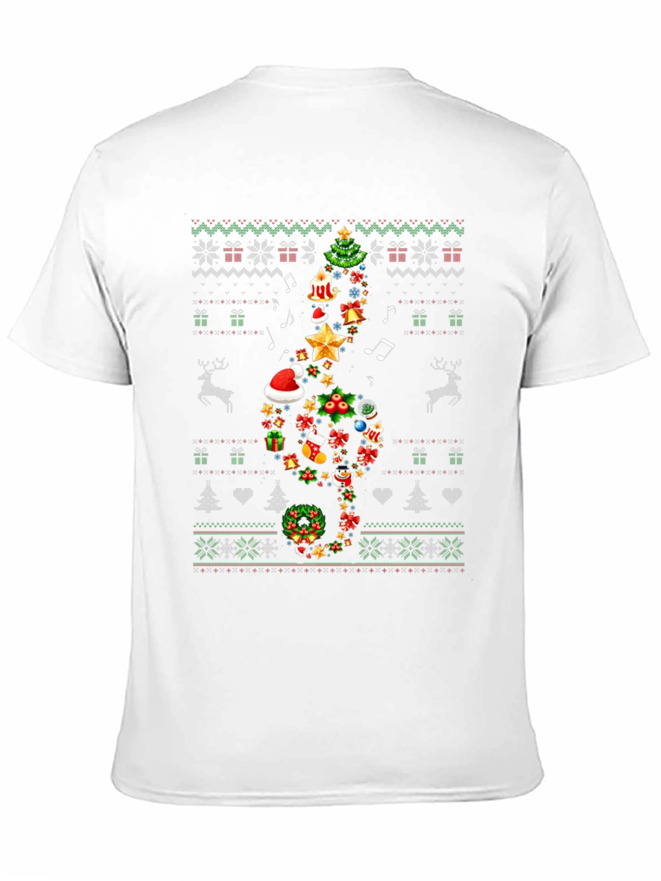 Festive Christmas Music Note T-Shirt