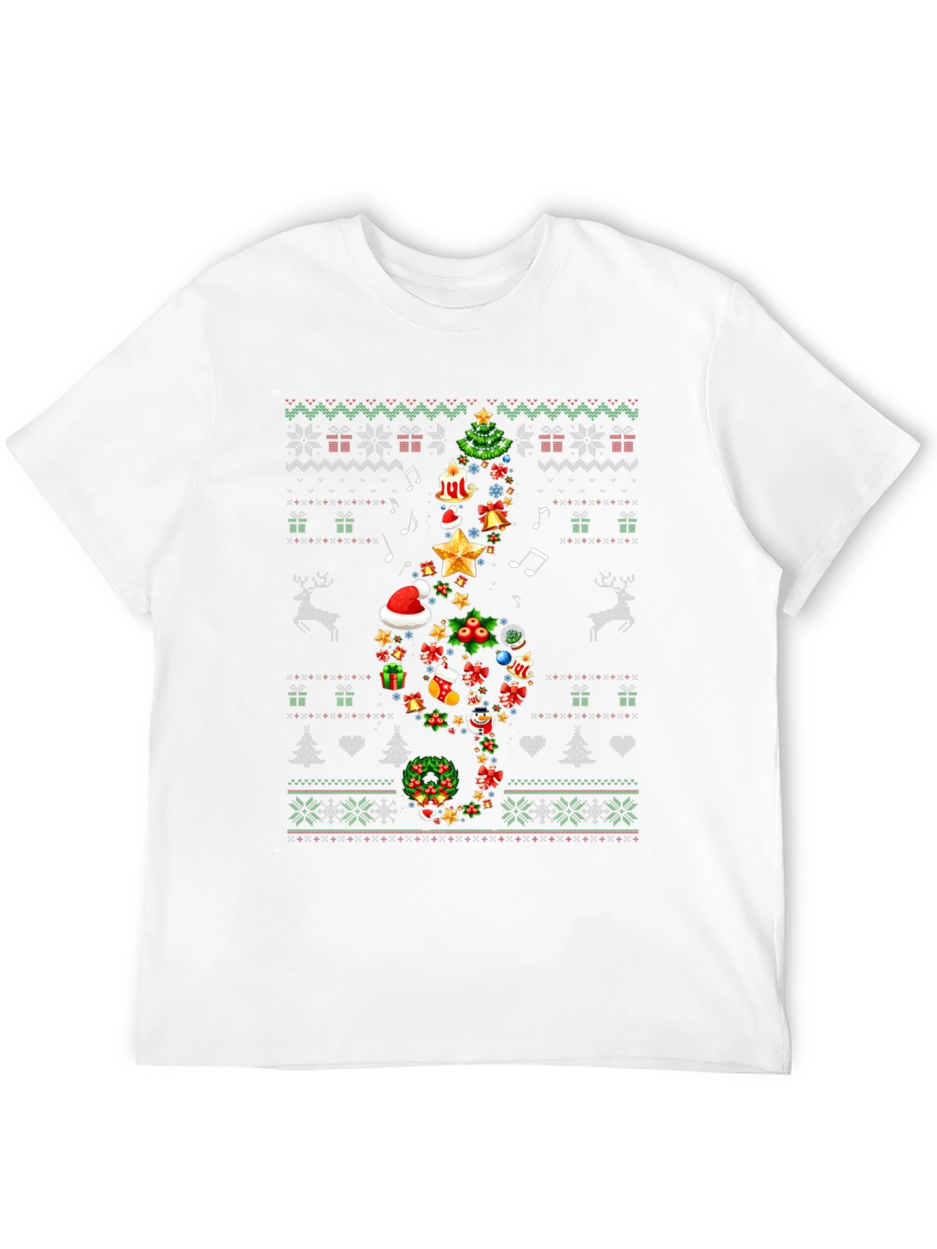 Festive Christmas Music Note T-Shirt