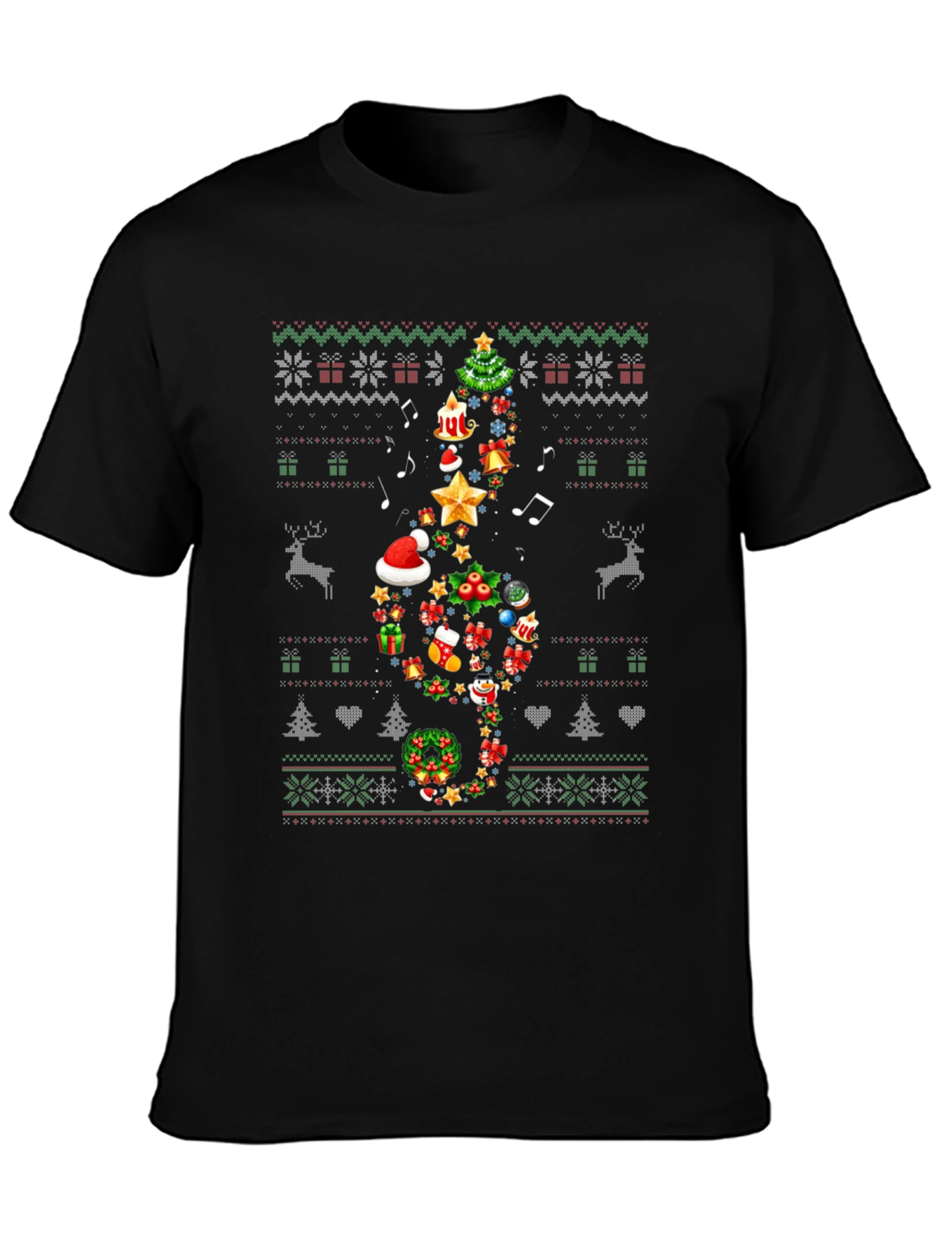 Festive Christmas Music Note T-Shirt