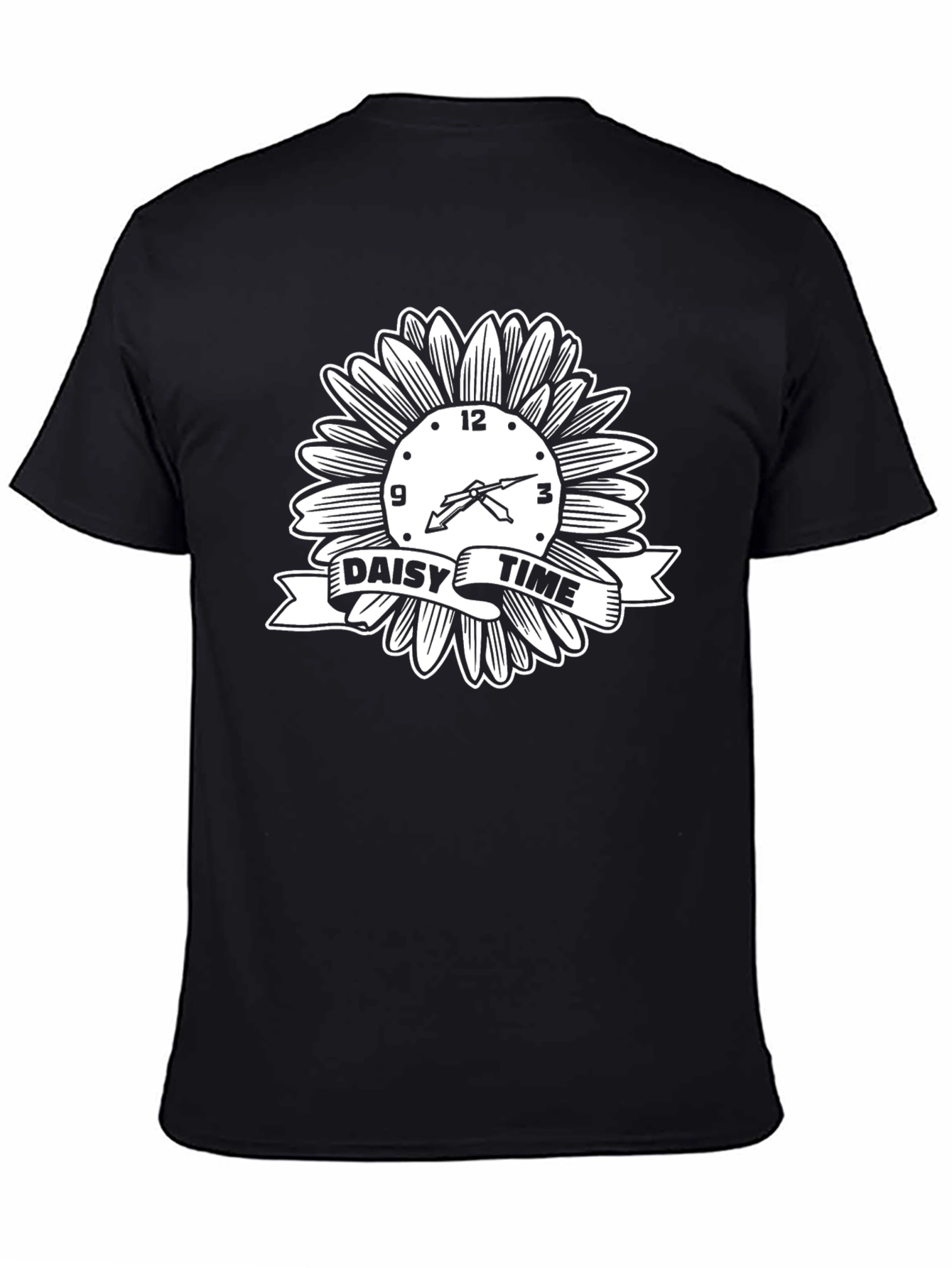 Daisy Time Graphic Tee - Unique Clock Design