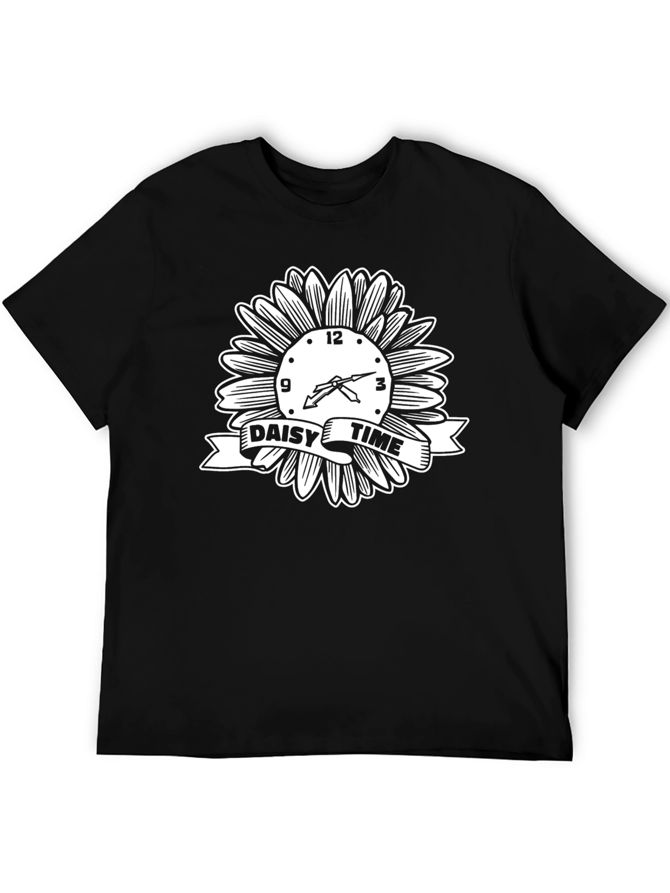Daisy Time Graphic Tee - Unique Clock Design