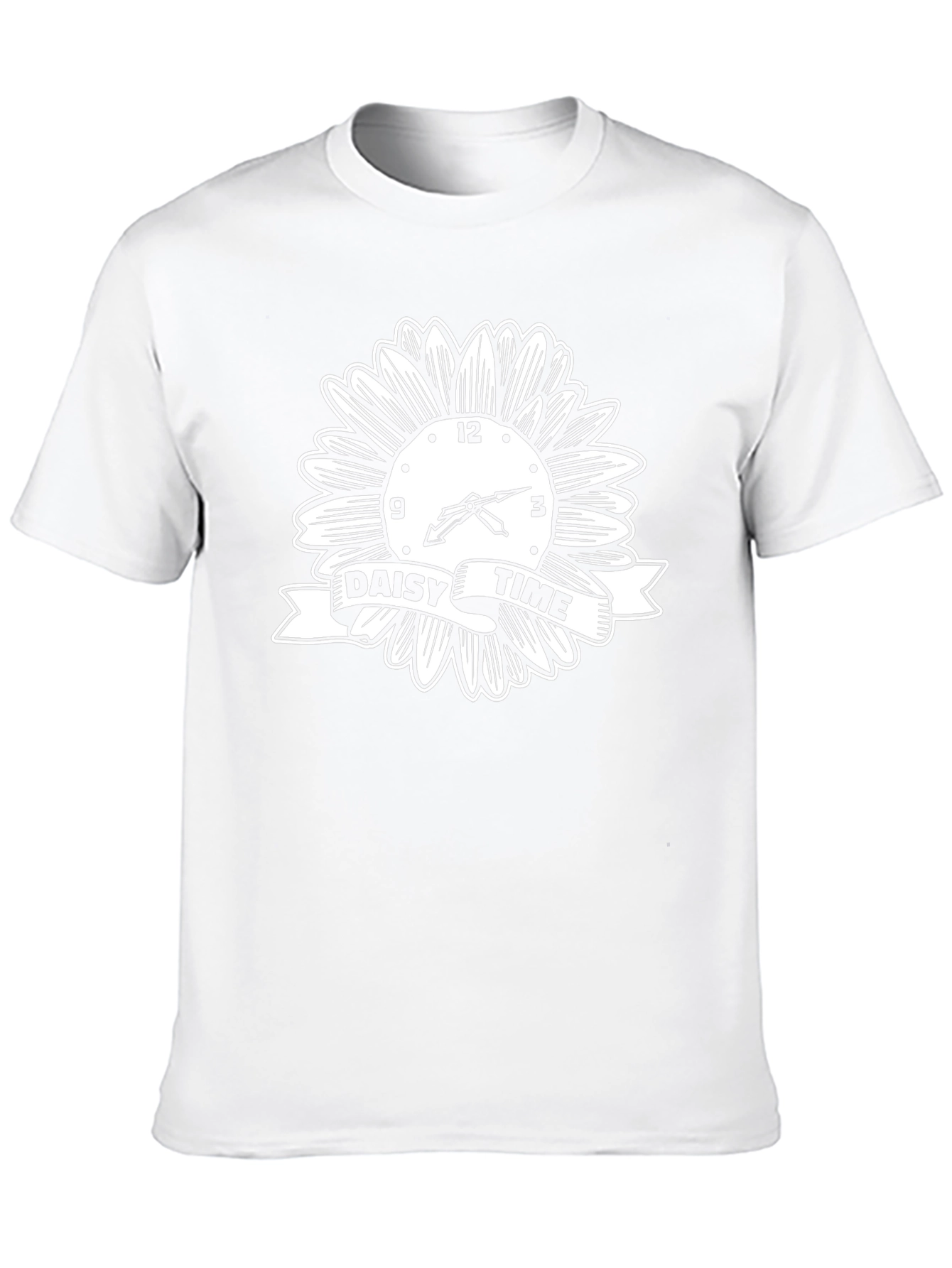 Daisy Time Graphic Tee - Unique Clock Design