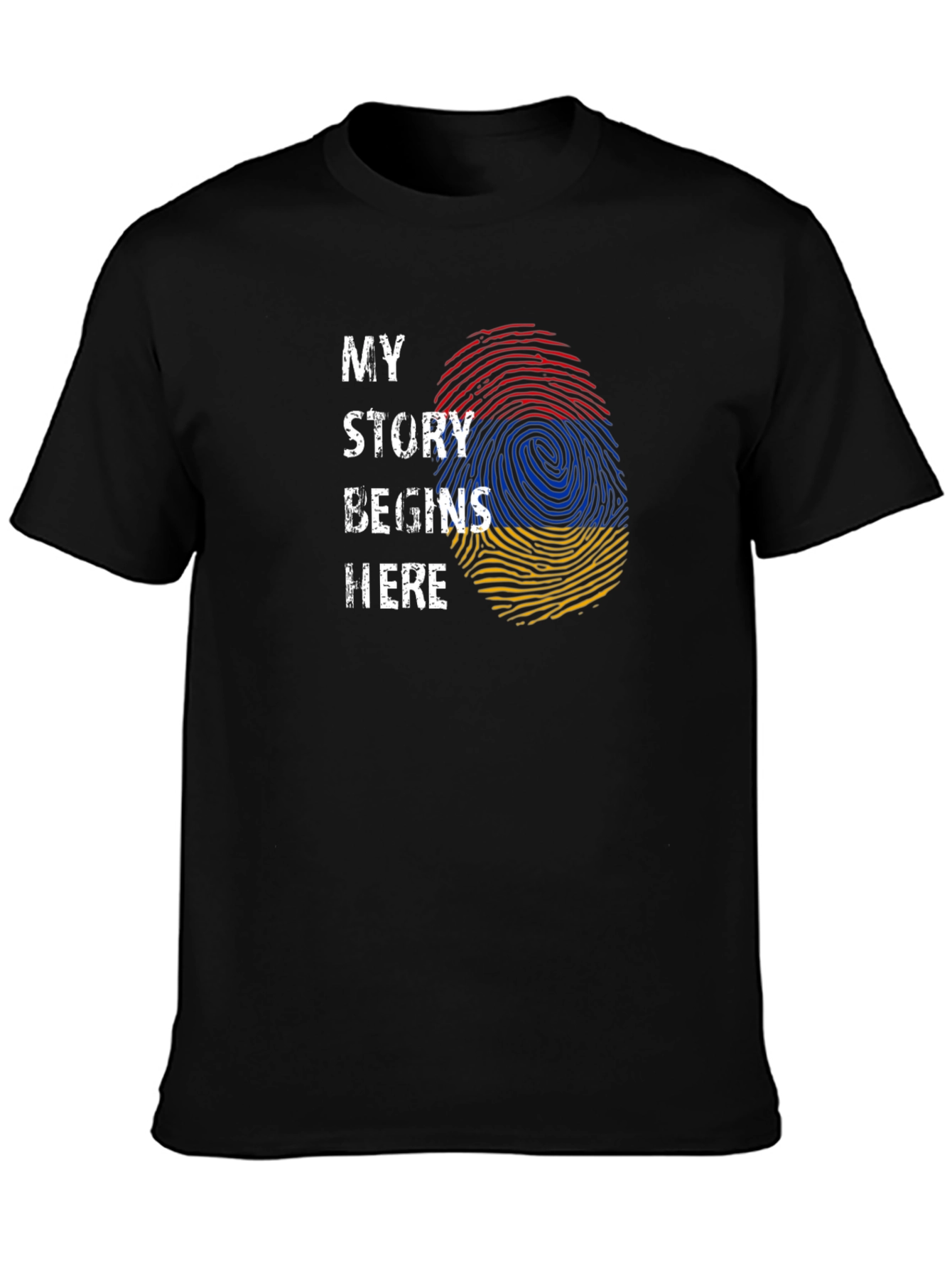 Armenia Flag Fingerprint My Story Begins Here T-Shirt