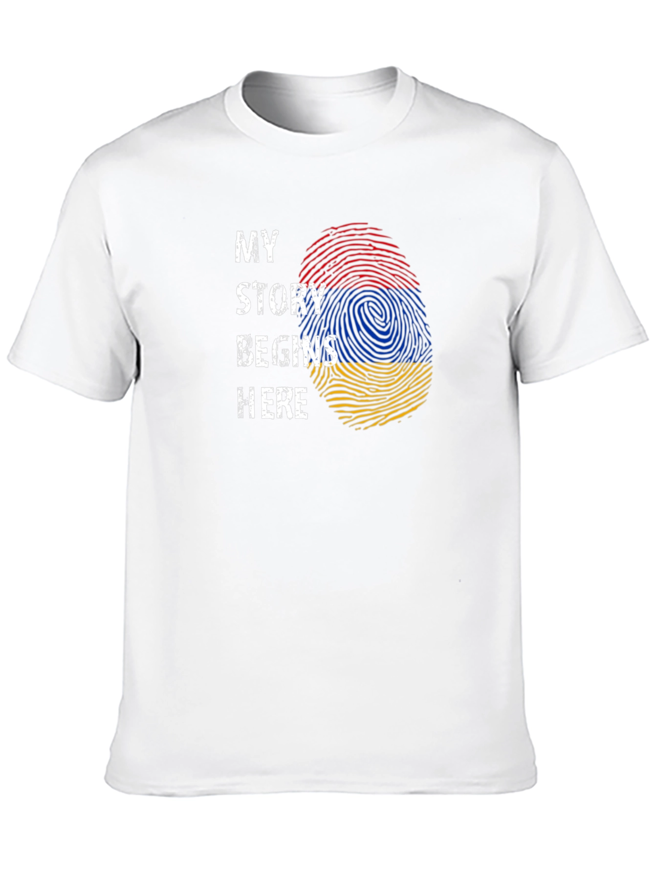 Armenia Flag Fingerprint My Story Begins Here T-Shirt