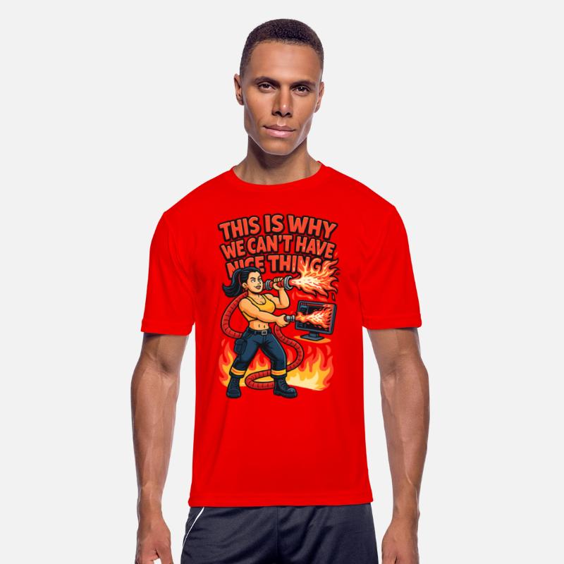 Fierce Firefighter Woman Illustration