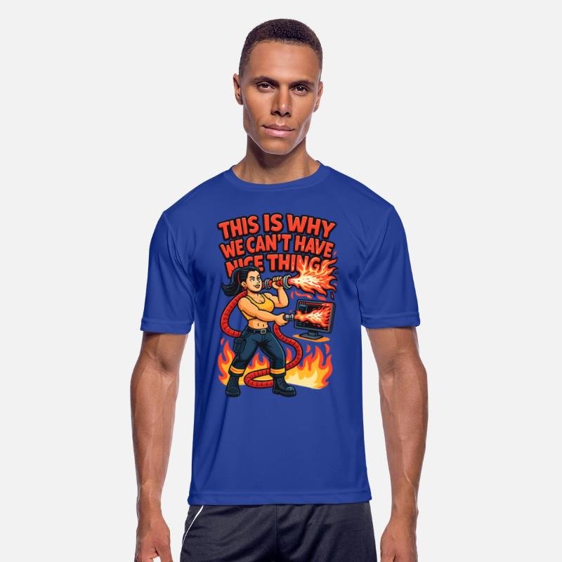 Fierce Firefighter Woman Illustration