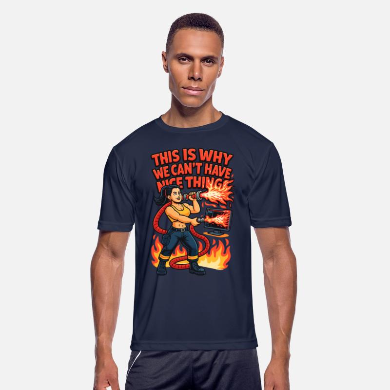 Fierce Firefighter Woman Illustration