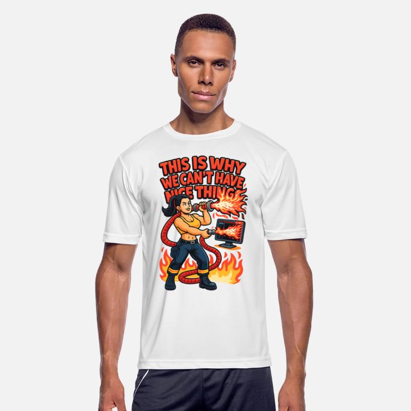 Fierce Firefighter Woman Illustration