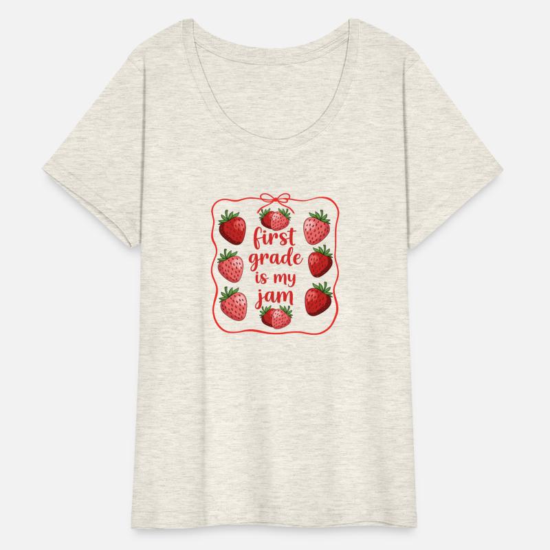 First Grade Is My Jam Strawberry Coquette Bow