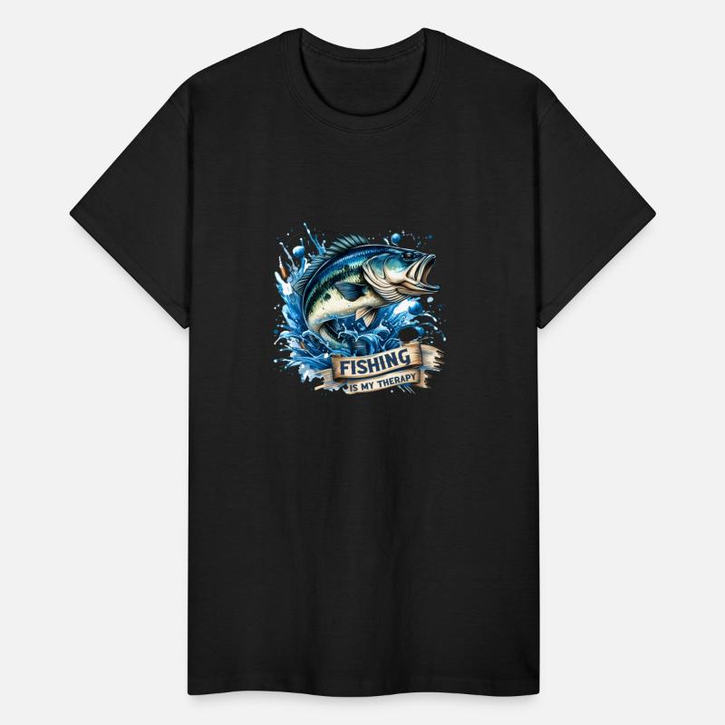 Fishing Is My Therapy – Bass Fish Water Splash Art