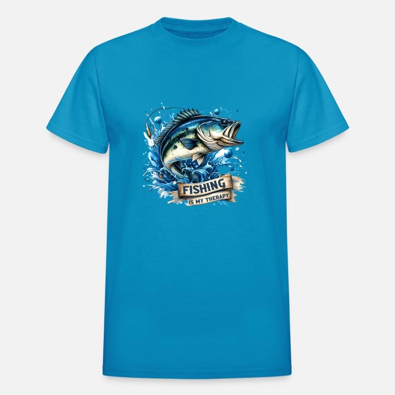 Fishing Is My Therapy – Bass Fish Water Splash Art