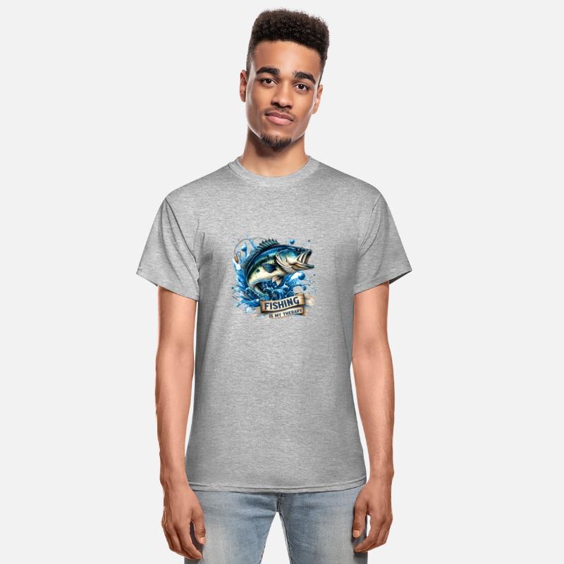 Fishing Is My Therapy – Bass Fish Water Splash Art