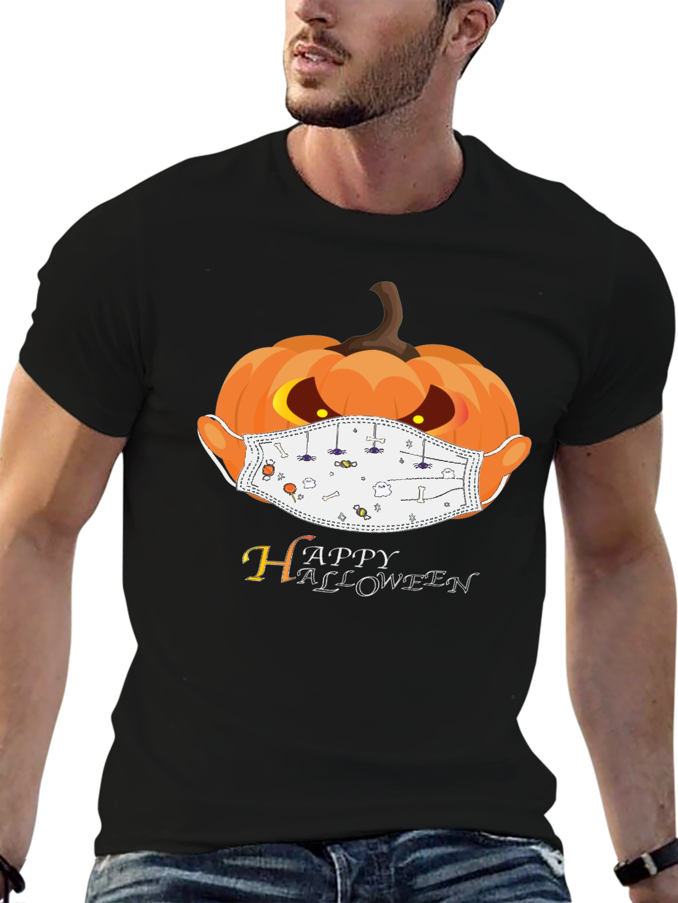 Halloween Pumpkin Mask T-Shirt