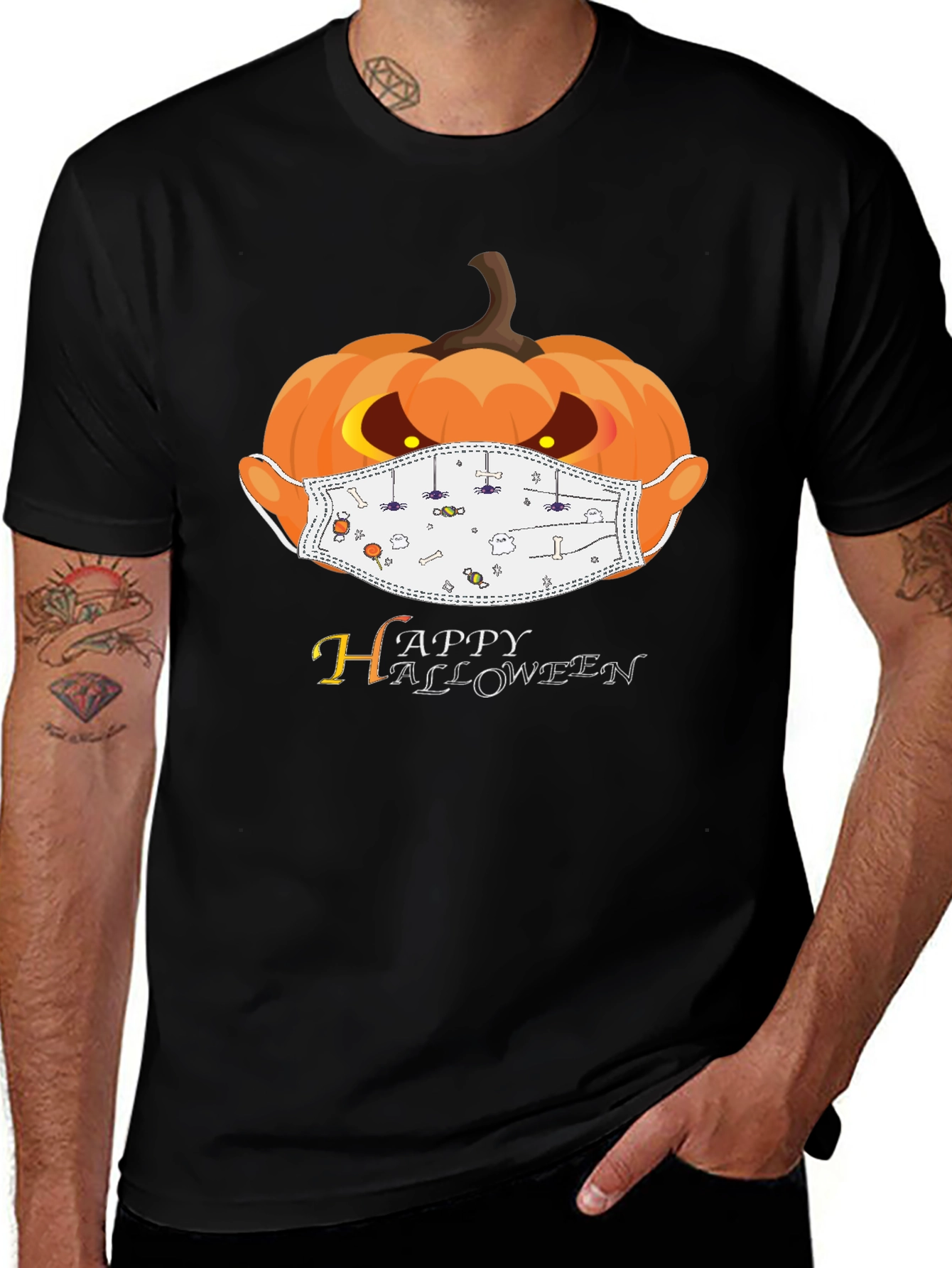 Halloween Pumpkin Mask T-Shirt