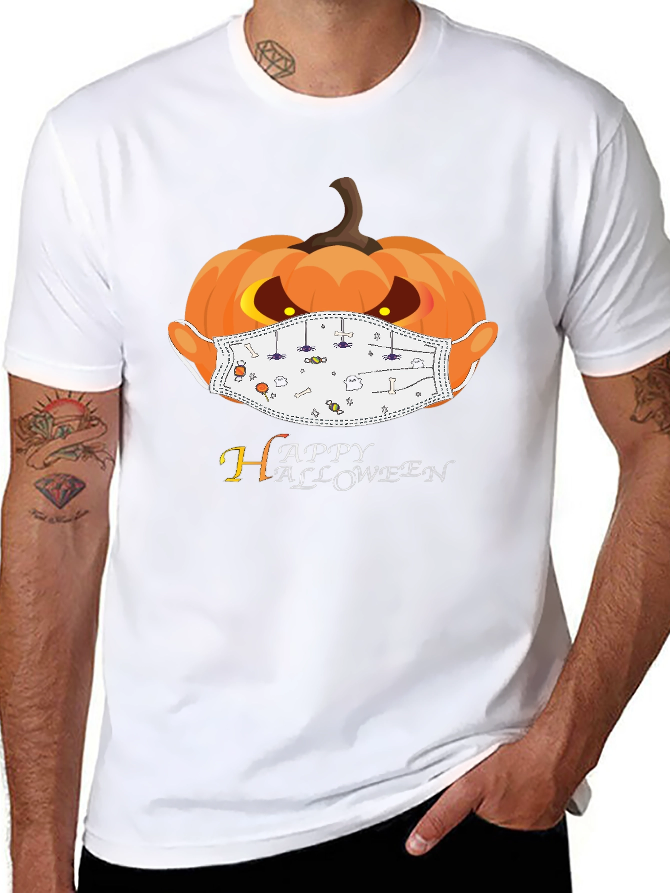 Halloween Pumpkin Mask T-Shirt