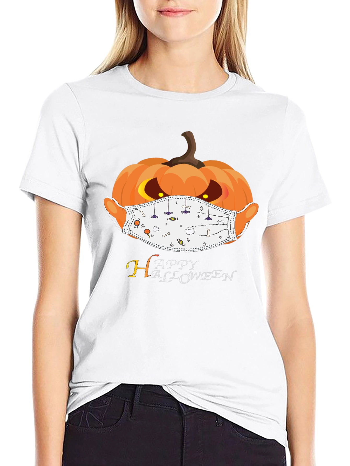 Halloween Pumpkin Mask T-Shirt