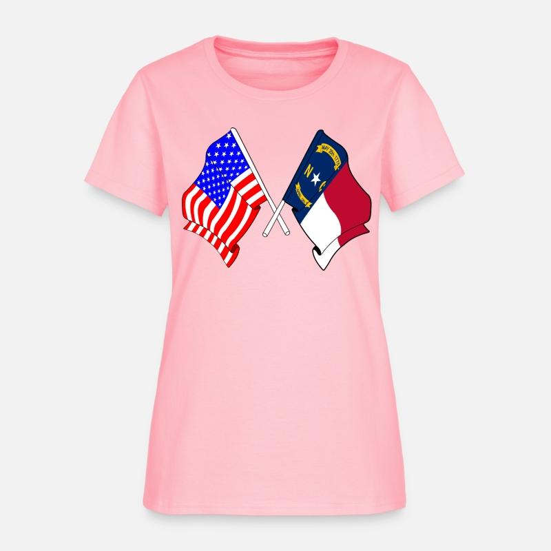 Flag USA and state North Carolina crossed