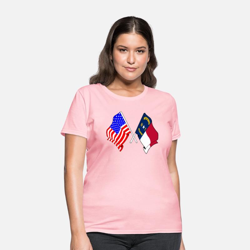 Flag USA and state North Carolina crossed