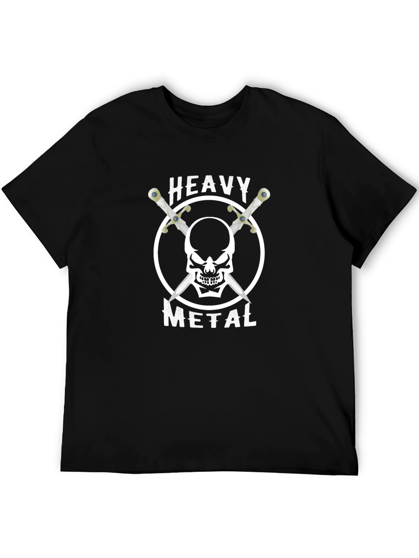 Heavy Metal Skull & Swords Graphic T-Shirt
