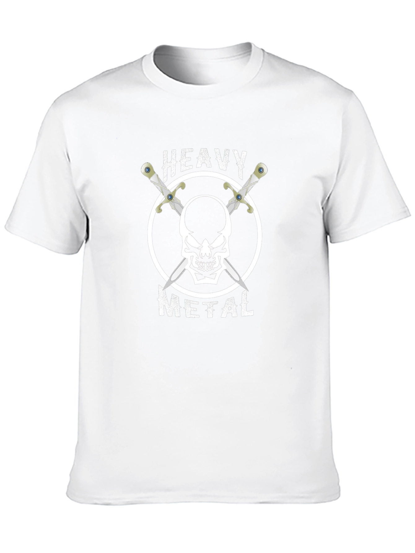 Heavy Metal Skull & Swords Graphic T-Shirt