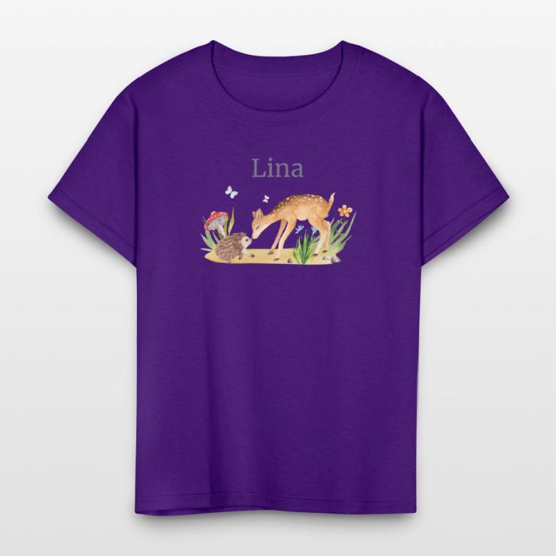 Forest Animal Deer Hedgehog Flowers Name Lina