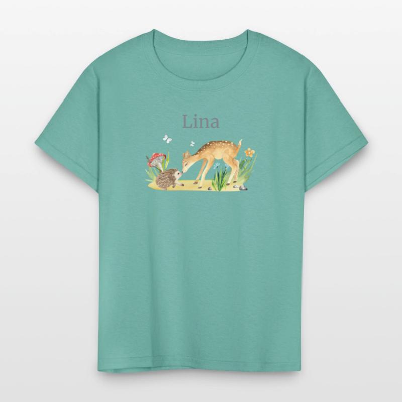 Forest Animal Deer Hedgehog Flowers Name Lina