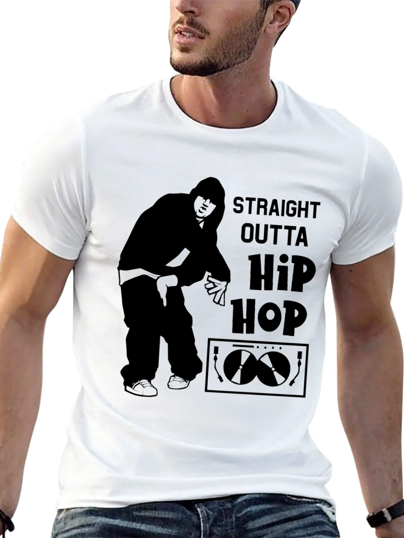 Straight Outta Hip Hop Black Graphic Tee