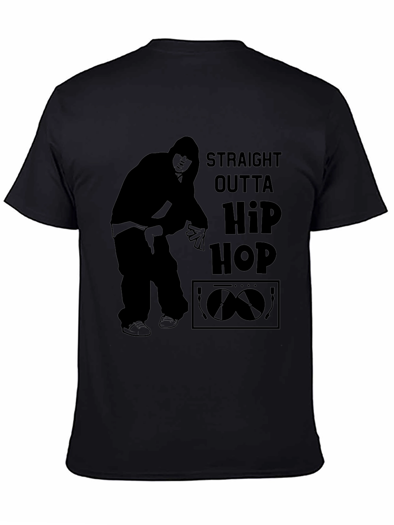 Straight Outta Hip Hop Black Graphic Tee